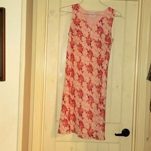 Loft Pink Floral Sleeveless Dress